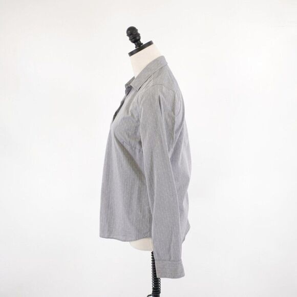 DAMAGED UNTUCKit Gray Collared Button Front Shirt‎ Size 6 - Picture 3 of 7